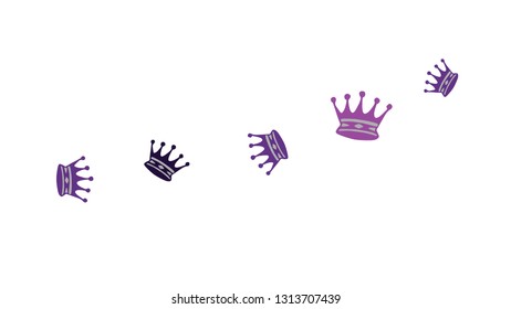 Elegant vector background with colored crowns. Simple gentle template for the card, invitation, printing. Fashionable decoration with beautiful crowns.
