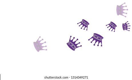 Elegant vector background with colored crowns. Simple gentle template for the card, invitation, printing. Fashionable decoration with beautiful crowns.
