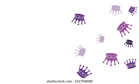 Elegant vector background with colored crowns. Simple gentle template for the card, invitation, printing. Fashionable decoration with beautiful crowns.
