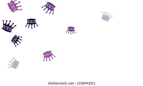 Elegant vector background with colored crowns. Simple gentle template for the card, invitation, printing. Fashionable decoration with beautiful crowns.
