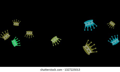 Elegant vector background with colored crowns. Simple gentle template for the card, invitation, printing. Fashionable decoration with beautiful crowns.
