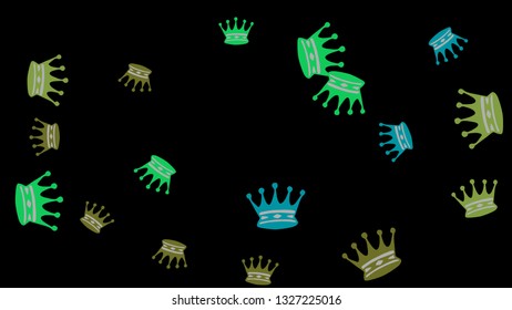 Elegant vector background with colored crowns. Simple gentle template for the card, invitation, printing. Fashionable decoration with beautiful crowns.

