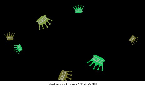 Elegant vector background with colored crowns. Simple gentle template for the card, invitation, printing. Fashionable decoration with beautiful crowns.
