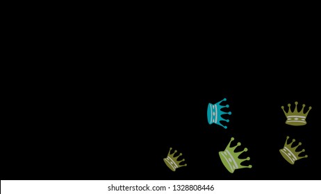 Elegant vector background with colored crowns. Simple gentle template for the card, invitation, printing. Fashionable decoration with beautiful crowns.
