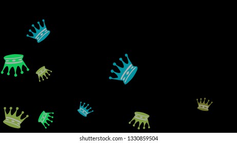 Elegant vector background with colored crowns. Simple gentle template for the card, invitation, printing. Fashionable decoration with beautiful crowns.
