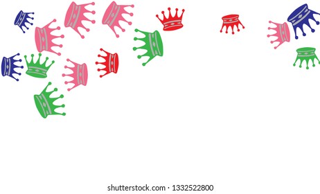 Elegant vector background with colored crowns. Simple gentle template for the card, invitation, printing. Fashionable decoration with beautiful crowns.
