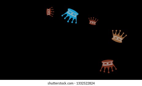 Elegant vector background with colored crowns. Simple gentle template for the card, invitation, printing. Fashionable decoration with beautiful crowns.
