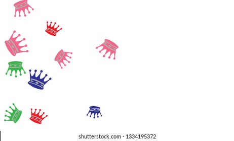 Elegant vector background with colored crowns. Simple gentle template for the card, invitation, printing. Fashionable decoration with beautiful crowns.
