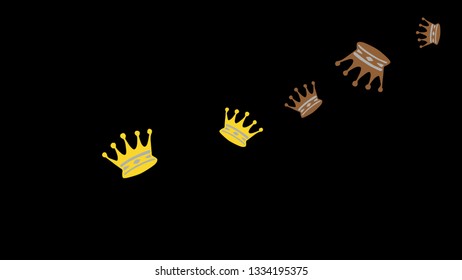 Elegant vector background with colored crowns. Simple gentle template for the card, invitation, printing. Fashionable decoration with beautiful crowns.
