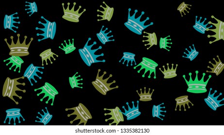 Elegant vector background with colored crowns. Simple gentle template for the card, invitation, printing. Fashionable decoration with beautiful crowns.
