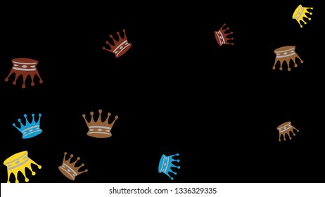 Elegant vector background with colored crowns. Simple gentle template for the card, invitation, printing. Fashionable decoration with beautiful crowns.
