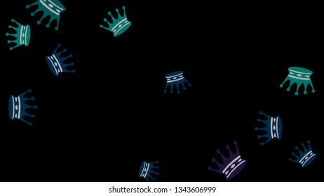 Elegant vector background with colored crowns. Simple gentle template for the card, invitation, printing. Fashionable decoration with beautiful crowns.
