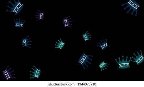 Elegant vector background with colored crowns. Simple gentle template for the card, invitation, printing. Fashionable decoration with beautiful crowns.
