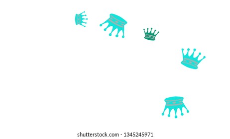 Elegant vector background with colored crowns. Simple gentle template for the card, invitation, printing. Fashionable decoration with beautiful crowns.
