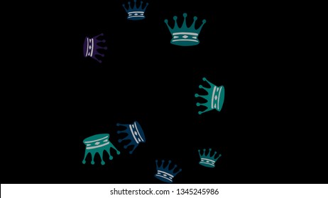 Elegant vector background with colored crowns. Simple gentle template for the card, invitation, printing. Fashionable decoration with beautiful crowns.
