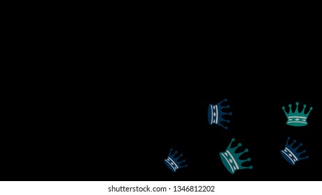 Elegant vector background with colored crowns. Simple gentle template for the card, invitation, printing. Fashionable decoration with beautiful crowns.

