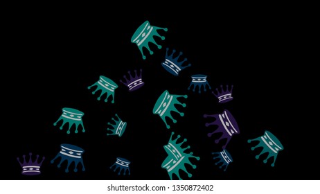 Elegant vector background with colored crowns. Simple gentle template for the card, invitation, printing. Fashionable decoration with beautiful crowns.
