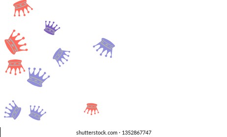 Elegant vector background with colored crowns. Simple gentle template for the card, invitation, printing. Fashionable decoration with beautiful crowns.
