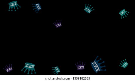 Elegant vector background with colored crowns. Simple gentle template for the card, invitation, printing. Fashionable decoration with beautiful crowns.
