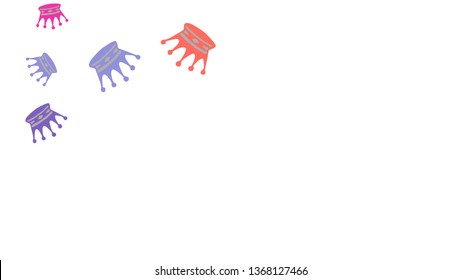 Elegant vector background with colored crowns. Simple gentle template for the card, invitation, printing. Fashionable decoration with beautiful crowns.
