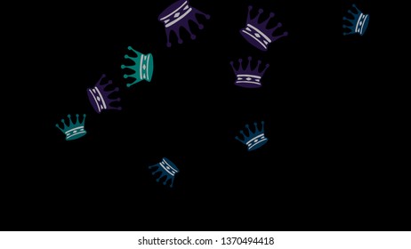 Elegant vector background with colored crowns. Simple gentle template for the card, invitation, printing. Fashionable decoration with beautiful crowns.
