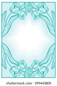 Elegant vector background with contour tulips