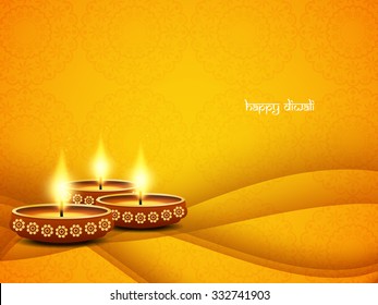 Elegant vector background design for Diwali festival with beautiful lamps.