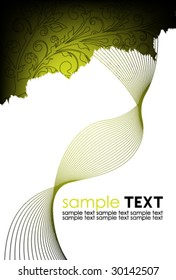 elegant vector background with flower motives and text