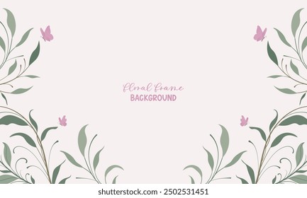 Elegant Vector background with flowers and leaves for banners, cards, flyers, social media wallpapers, wedding invitation