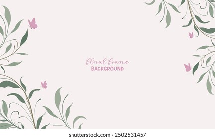 Elegante fondo de Vector con flores y hojas para Anuncios, tarjetas, volantes, Fondos de pantalla de redes sociales, invitación de boda