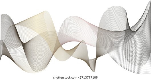 Vetor de fundo elegante com linhas onduladas fluindo em tons de terra e ouro. Ideal para design minimalista sofisticado, corporativo e de luxo.