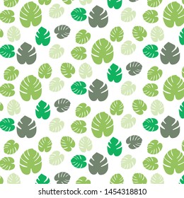 Elegant vector background with leaves. repeating summer tropical pattern