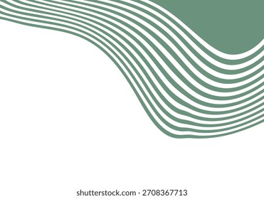 Elegant vector background with smoothly curved stripes in a pleasant pastel green color for modern design. Eps 10