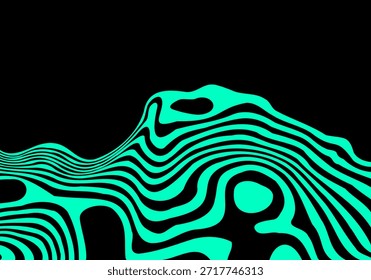 Elegante fondo de Vector con rayas suavemente curvadas en un color verde para un diseño moderno. Eps 10