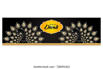 Elegant vector banner set for indian festival diwali celebrations. Can be used for advertisement, poster, banner and backgrounds. (Translation - Happy Diwali)