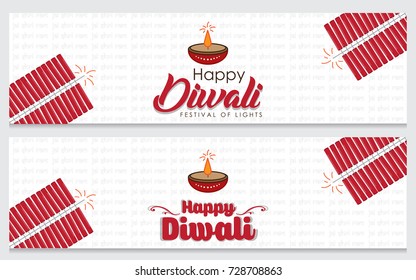 Elegant vector banner set for indian festival diwali celebrations. Can be used for advertisement, poster, banner and backgrounds. (Translation - Happy Diwali)