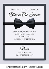 Elegant Vector Black Tie Event Invitation