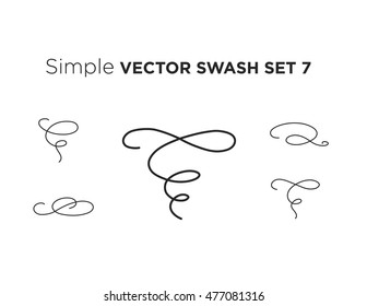 Elegant vector black and white decorative swashes. Made of simple calligraphy strokes