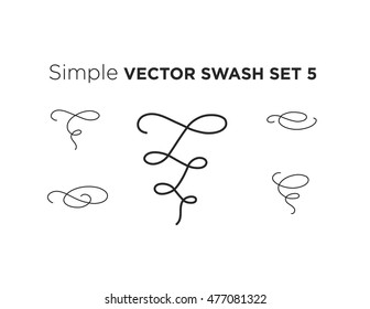 Elegant vector black and white decorative swashes. Made of simple calligraphy strokes