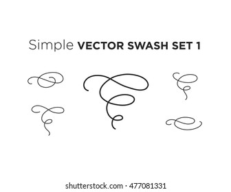 Elegant vector black and white decorative swashes. Made of simple calligraphy strokes