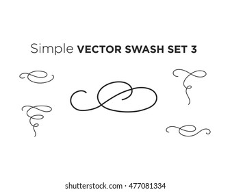 Elegant vector black and white decorative swashes. Made of simple calligraphy strokes
