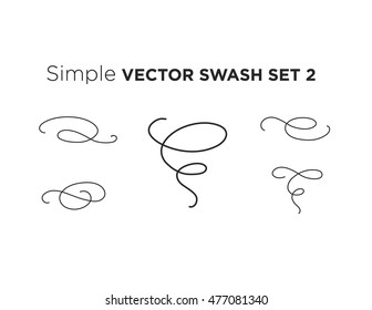 Elegant vector black and white decorative swashes. Made of simple calligraphy strokes