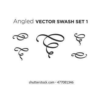 Elegant vector black and white decorative swashes. Made of simple calligraphy strokes