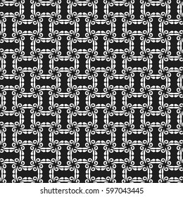 Elegant vector black and white ornament in classic style. Abstract traditional pattern with oriental elements, Classic vintage pattern