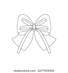 Elegant vector bow in line style, perfect for fashion, packaging, decor, holiday designs and accessories in modern style.