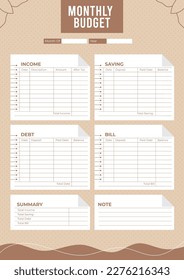  Elegant vector budget planner template 