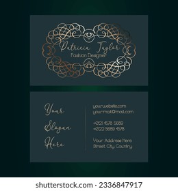 Elegant Vector Business Card Design Template for Lady