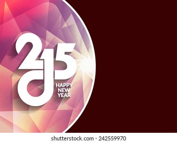 Elegant vector card design for happy new year 2015. 