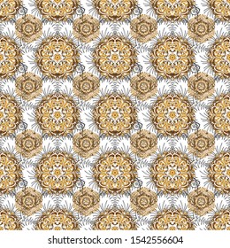 Elegant vector classic golden seamless pattern. And golden pattern. Seamless abstract background with golden repeating elements.