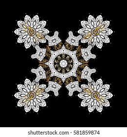 Elegant vector classic pattern. Abstract background with repeating elements. Black and golden pattern.